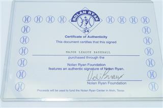NOLAN RYAN SIGNED BASEBALL WITH COA-NOLAN RYAN FOUNDATION OFFICIAL MLB BASEBALL